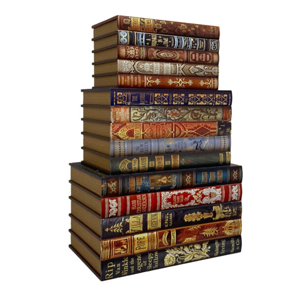 Набор из трех декоративных сундуков Grand forest для хранения с горизонтальными книгами